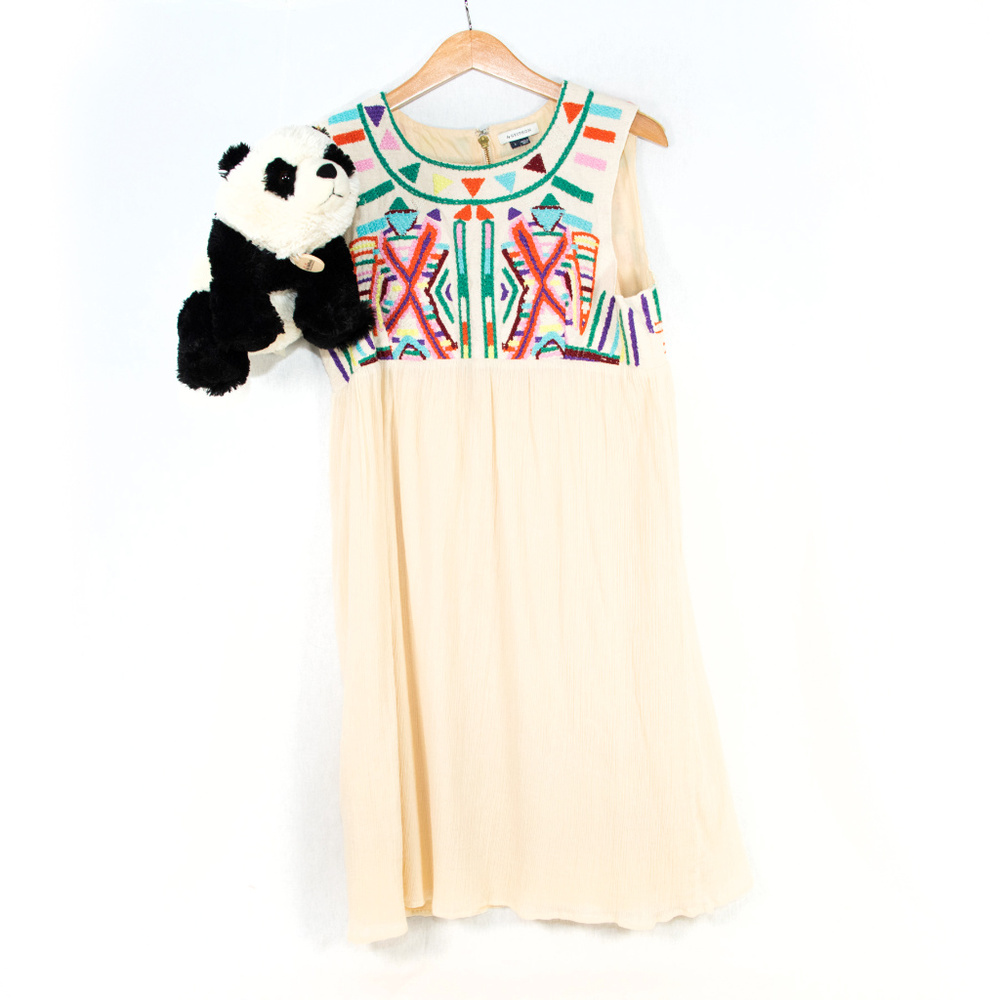 Anthro by Gryphon embroidery dress